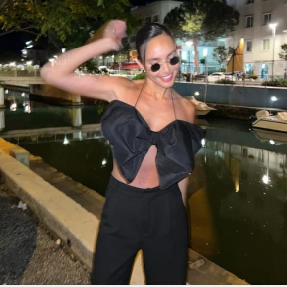 BLOGGER'S FAVE! Zara Limited Edition Bandeau Bow Top Sz XS NWT - Picture 11 of 17